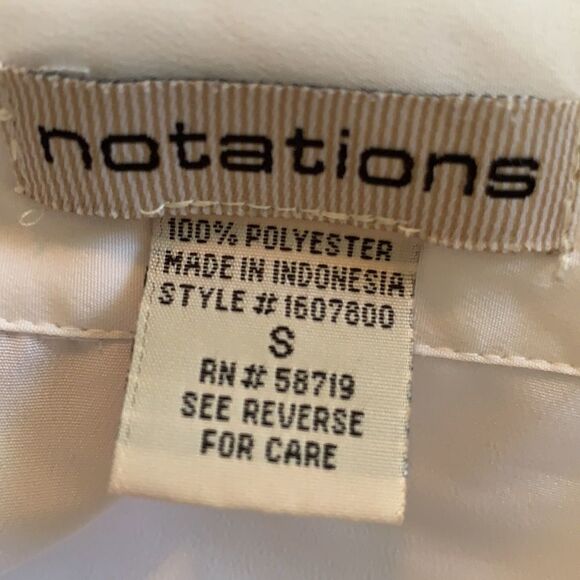 Notations white polyester short sleeved shirt - Picture 8 of 11